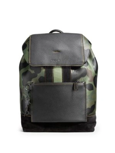 Coach Manhattan Leather Backpack In Black