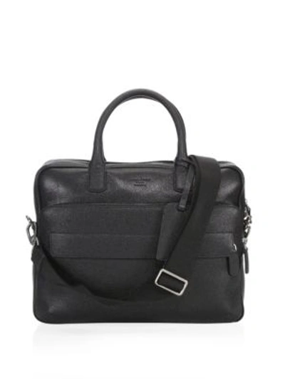 Giorgio Armani Leather Briefcase Bag In Blue