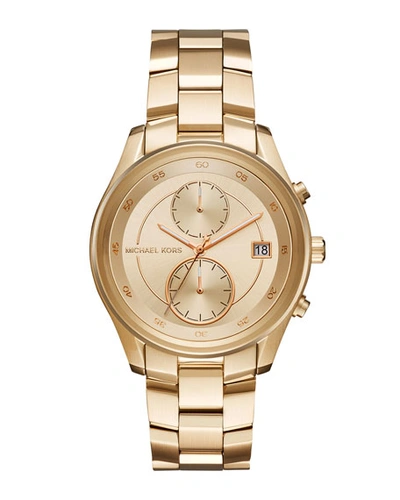 Michael Michael Kors 40mm Briar Oversized Chronograph Bracelet Watch In Gold