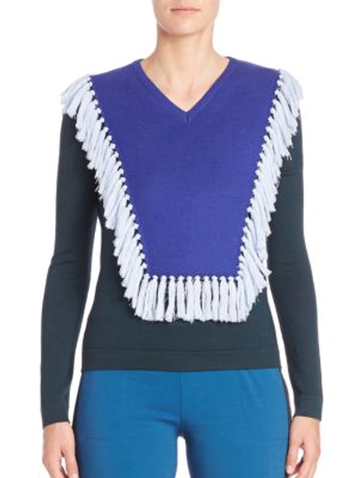 Shop Altuzarra Colorblock Long Sleeve Sweater In Medium Grey