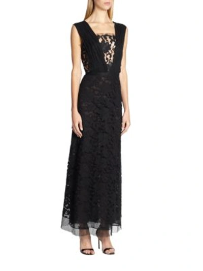 Adam Lippes Lace Gown In Black