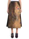 FENDI Side-Pleat Jacquard Midi Skirt