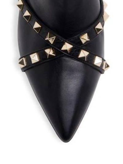Shop Valentino Stud Wrap Leather Booties In Black