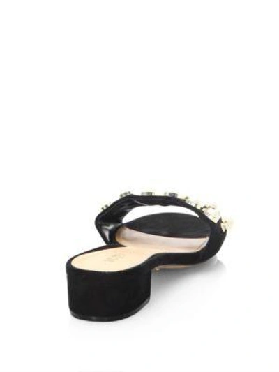Shop Schutz Eloise Embellished Leather Sandals In Black