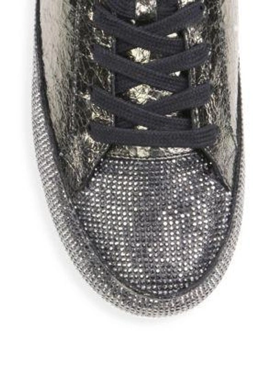 Shop Schutz Stelen Leather Sneakers In Grey