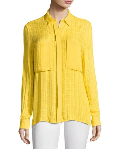 Knot Sisters Charlotte Patch-pocket Blouse, Yellow