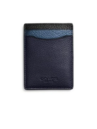 Coach 3-in-1 Leather Card Case In Navy