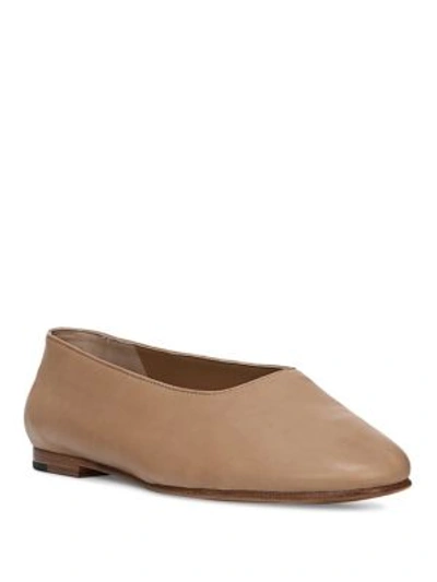 Shop Vince Maxwell Leather Ballet Flats In Sand