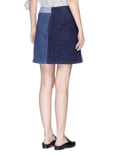 Shop Victoria Victoria Beckham Patchwork Denim Skirt