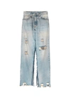 R13 'Sashah' open inseam overlay ripped jeans