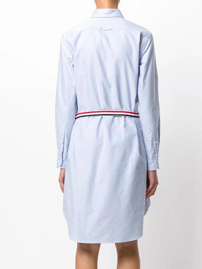 Shop Thom Browne Above Knee A-line Shirtdress With Side Tabs & Engineered