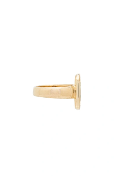 Shop Marc Jacobs Icon Enamel Ring In Black & Gold