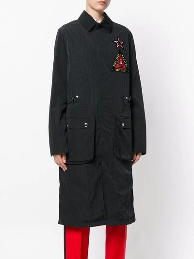 Shop Givenchy Military Patch Jacket In 001 Black/ Red
