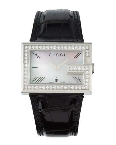 Gucci 38 X 26mm G-rectangle Bracelet Watch, White