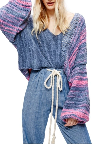 Free People Amethyst Pullover In Blue Combo