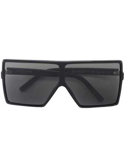 Saint Laurent Big Space Sunglasses In Black