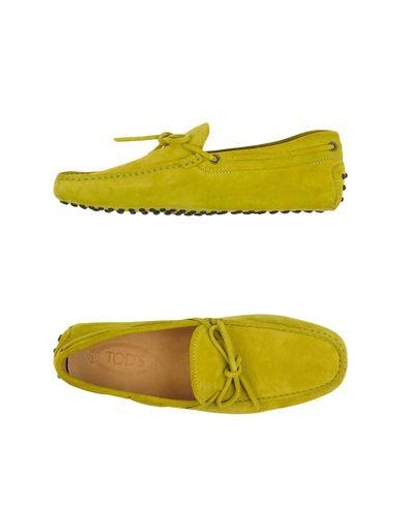 Shop Tod's Man Loafers Acid Green Size 7.5 Leather