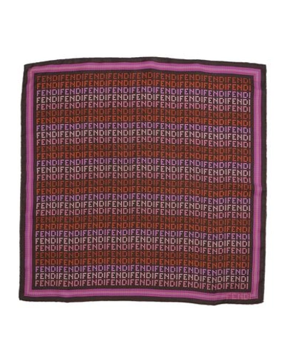 Fendi Square Scarf In Dark Brown