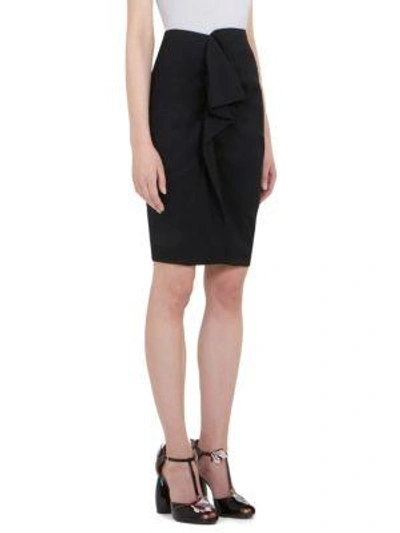 Shop Carven Ruffle Front Wrap Skirt In Black