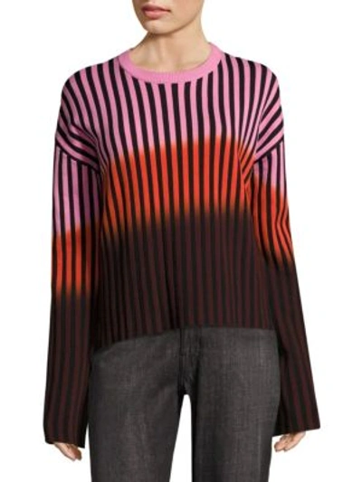 Shop Opening Ceremony Dip-dye Crewneck Pullover Shirt In Cactus Pink Multi