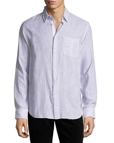 Rag & Bone Classic-fit Gauze Beach Shirt In Ivorystripe