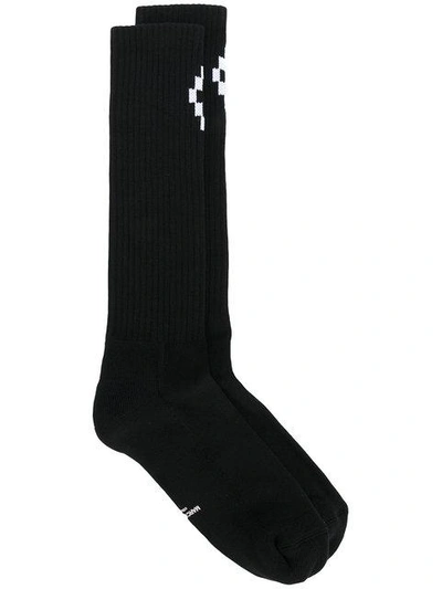 Marcelo Burlon County Of Milan Knitted Logo Socks - Black