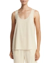 VINCE RAW EDGE TRIMMED TANK, BLEACHED