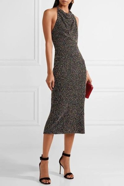 Shop Cushnie Et Ochs Piper Beaded Cotton-mesh Midi Dress