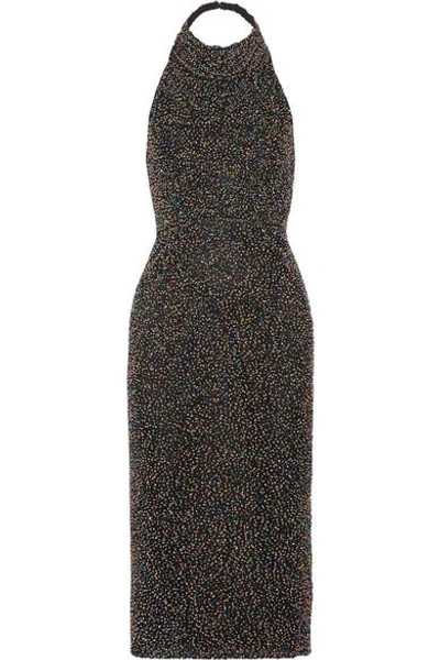 Shop Cushnie Et Ochs Piper Beaded Cotton-mesh Midi Dress