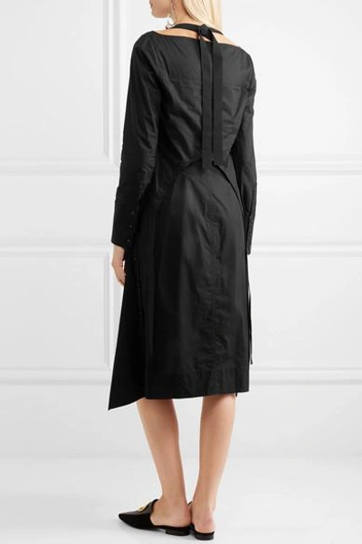 Proenza Schouler Long sleeve Faux wrap Harness Dress Black ModeSens