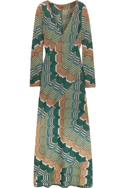 Shop Missoni Metallic Crochet-knit Maxi Dress