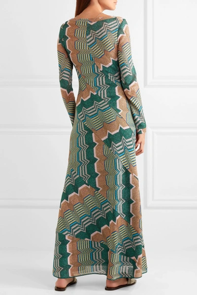 Shop Missoni Metallic Crochet-knit Maxi Dress