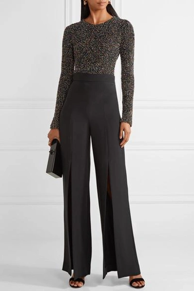 Shop Cushnie Et Ochs Embellished Cotton-mesh Bodysuit