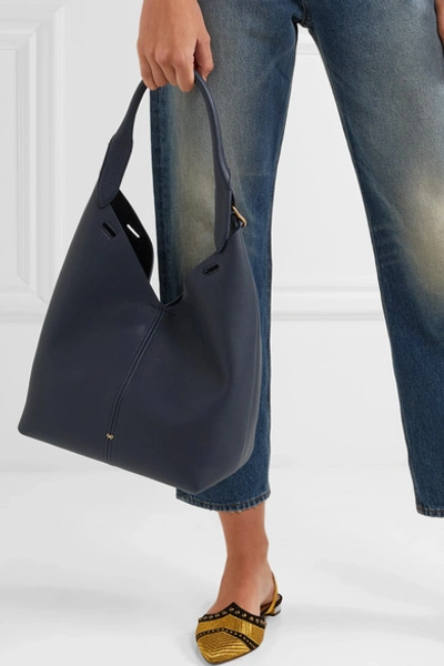 Shop Anya Hindmarch Bucket Small Textured-leather Tote