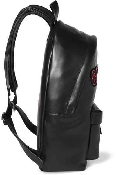 Shop Givenchy Appliquéd Leather Backpack In Black