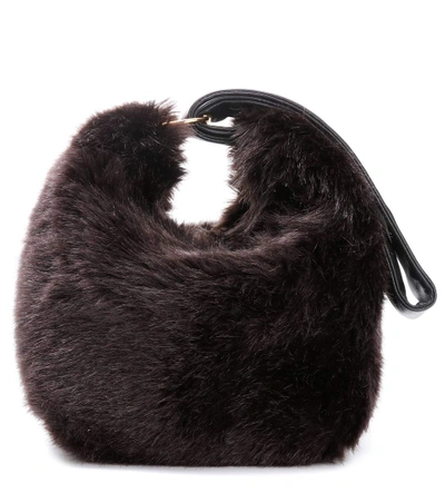 Victoria Beckham Tissue Faux-fur Handbag In Brown