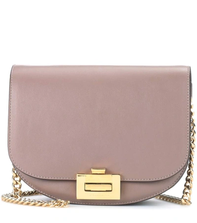 Victoria Beckham Box With Chain Leather Shoulder Bag In Grey