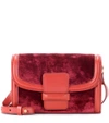 DRIES VAN NOTEN Velvet and leather shoulder bag