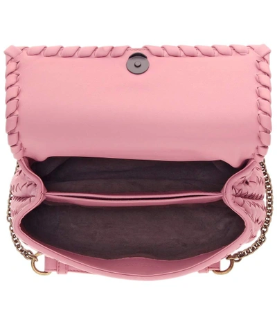 Shop Bottega Veneta Olimpia Small Intrecciato Leather Shoulder Bag In Pink