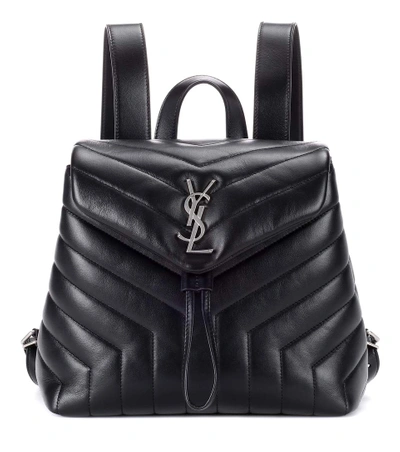 Shop Saint Laurent Small Loulou Leather Backpack In Eero