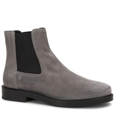 Shop Tod's Ankle Boot In Suede In Grey