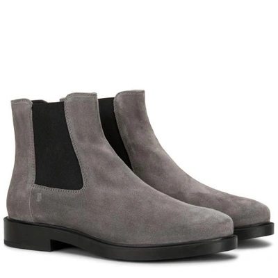 Shop Tod's Ankle Boot In Suede In Grey