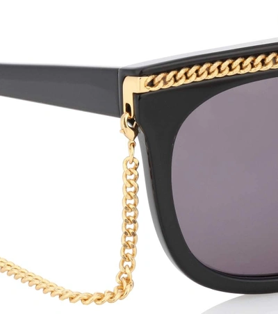 Shop Stella Mccartney Falabella Chain Sunglasses In Black