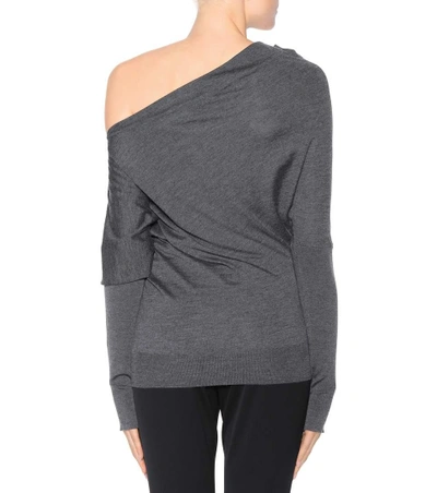 Shop Tom Ford Cashmere And Silk One-shoulder Top In Grey