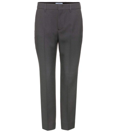 Shop Prada High-waisted Trousers In Grey