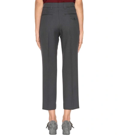 Shop Prada High-waisted Trousers In Grey