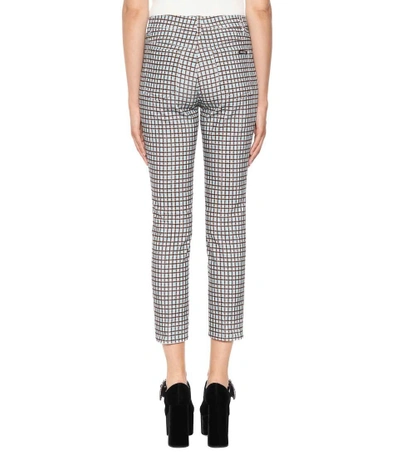 Shop Miu Miu Plaid Corduroy Trousers In Blue