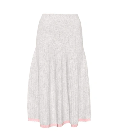 Shop Victoria Beckham Wool-blend Skirt In Light Grey