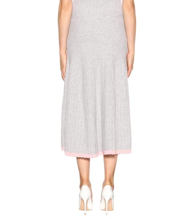 Shop Victoria Beckham Wool-blend Skirt In Light Grey