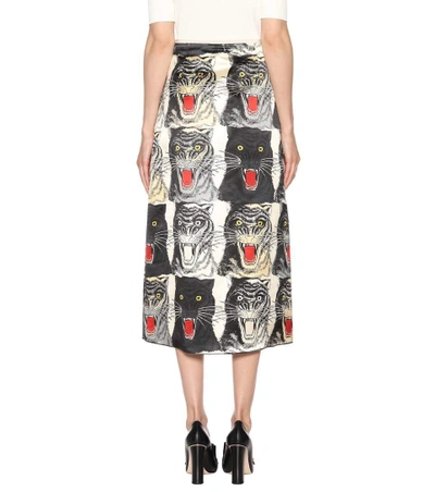 Shop Gucci Printed Silk Skirt In Multicoloured